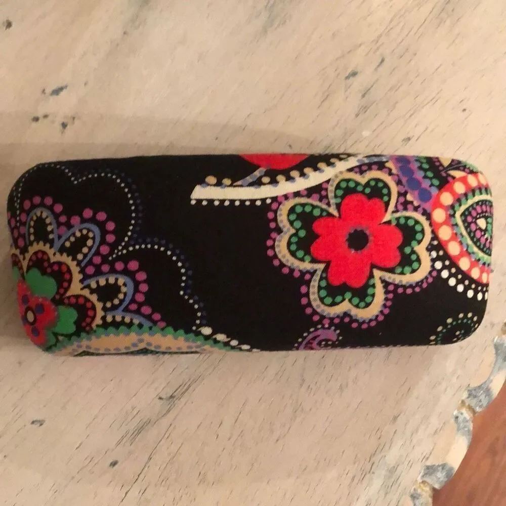 Vera Bradley Floral, happy, hard, sunglass, case, clam shell
